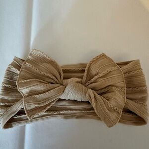 Chic Tan Bow Headband for Kids